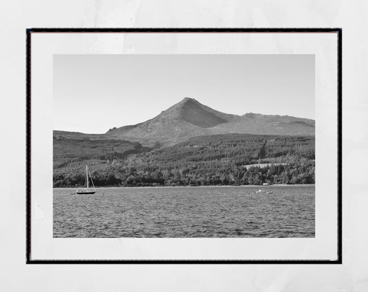 Isle of Arran Goatfell Scotland Landscape Black And White Photography Poster