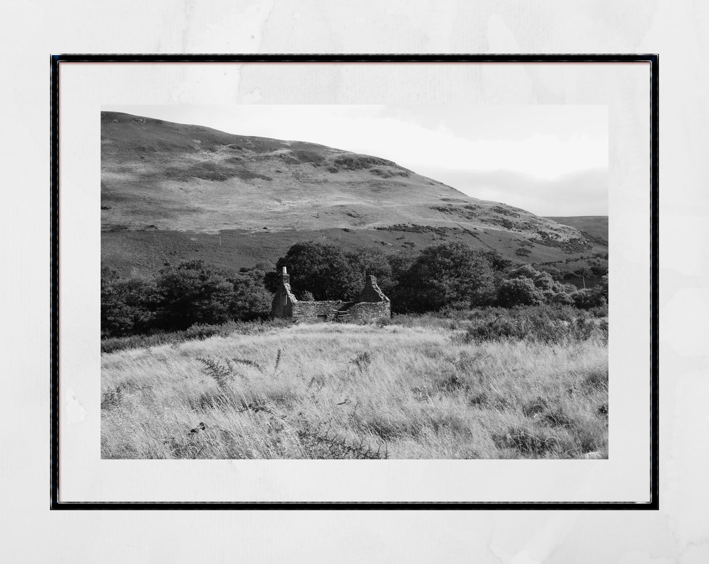 Isle of Arran Bothy Scotland Landscape Black And White Photography Poster