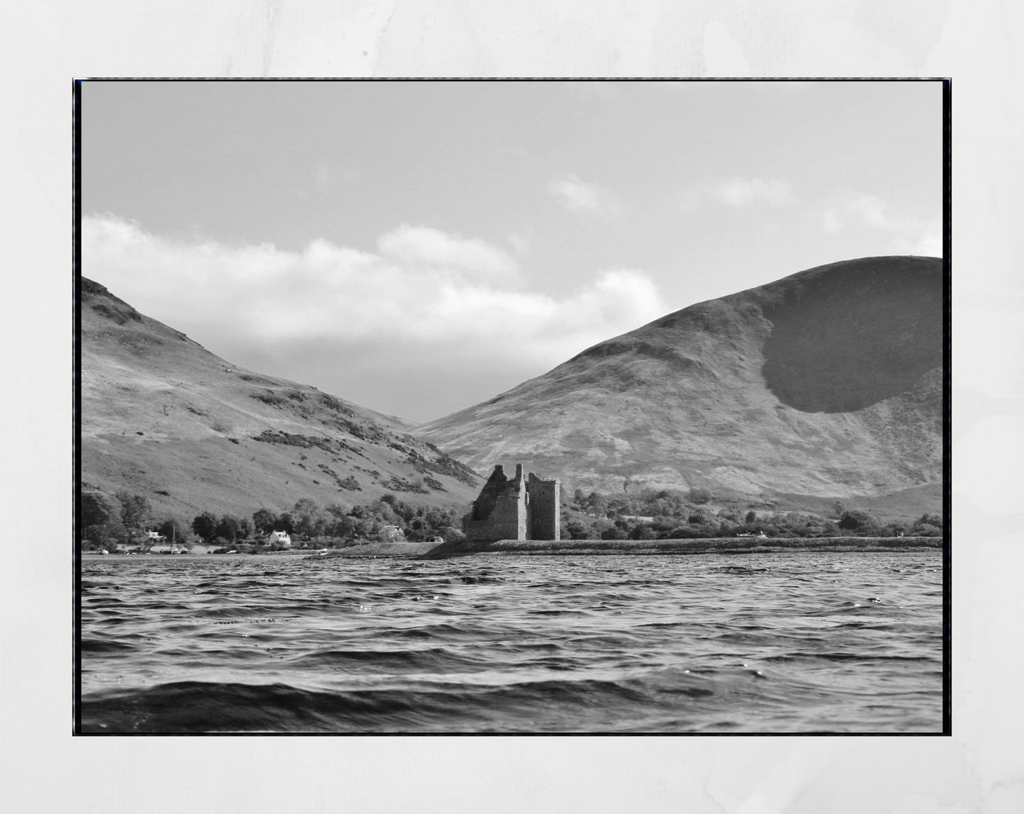 Isle of Arran Lochranza Castle Scotland Landscape Black And White Photography Print