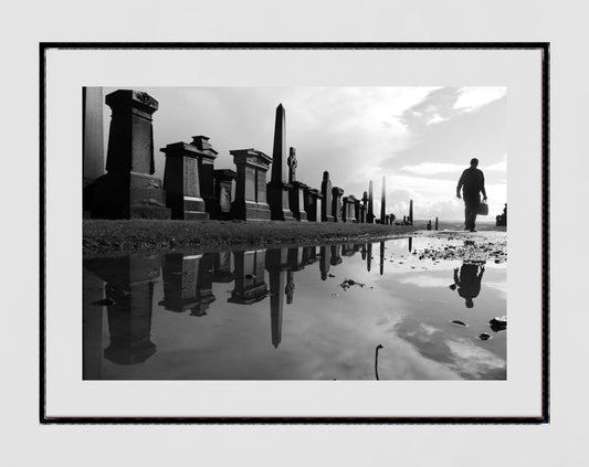 Glasgow Necropolis Black And White Photography Poster