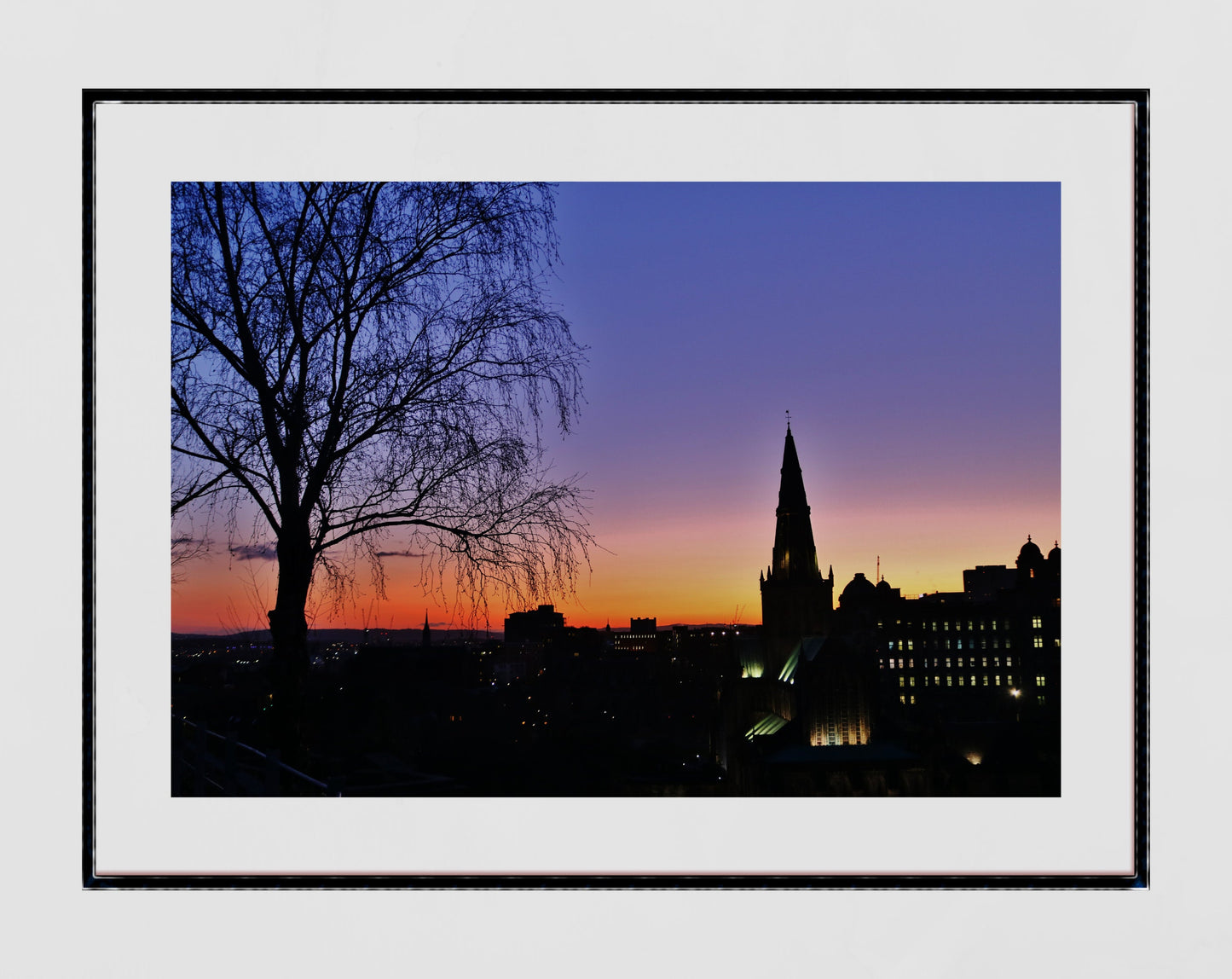 Glasgow Cathedral Sunset Photography Poster