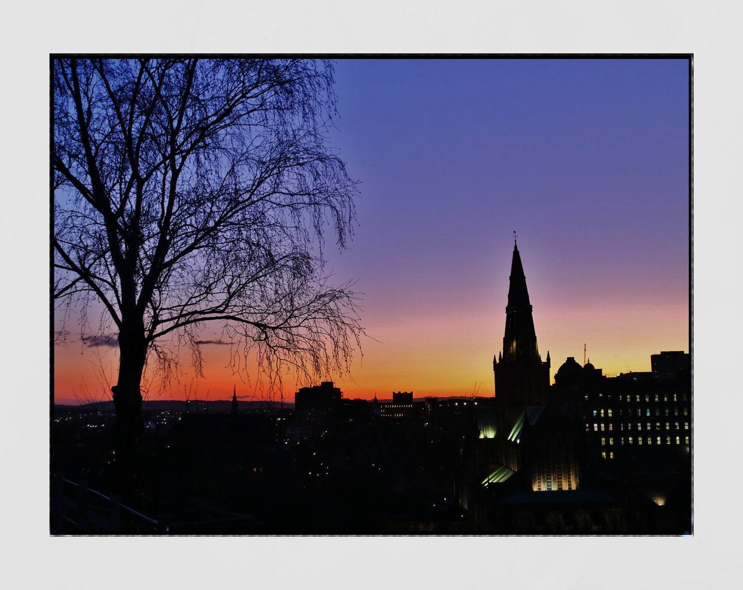 Glasgow Cathedral Sunset Photography Poster