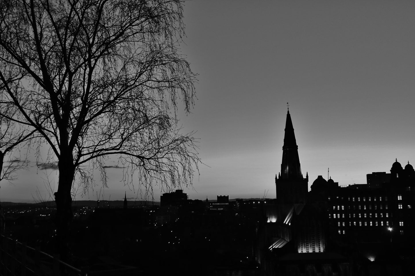 Glasgow Cathedral Black And White Photography Poster