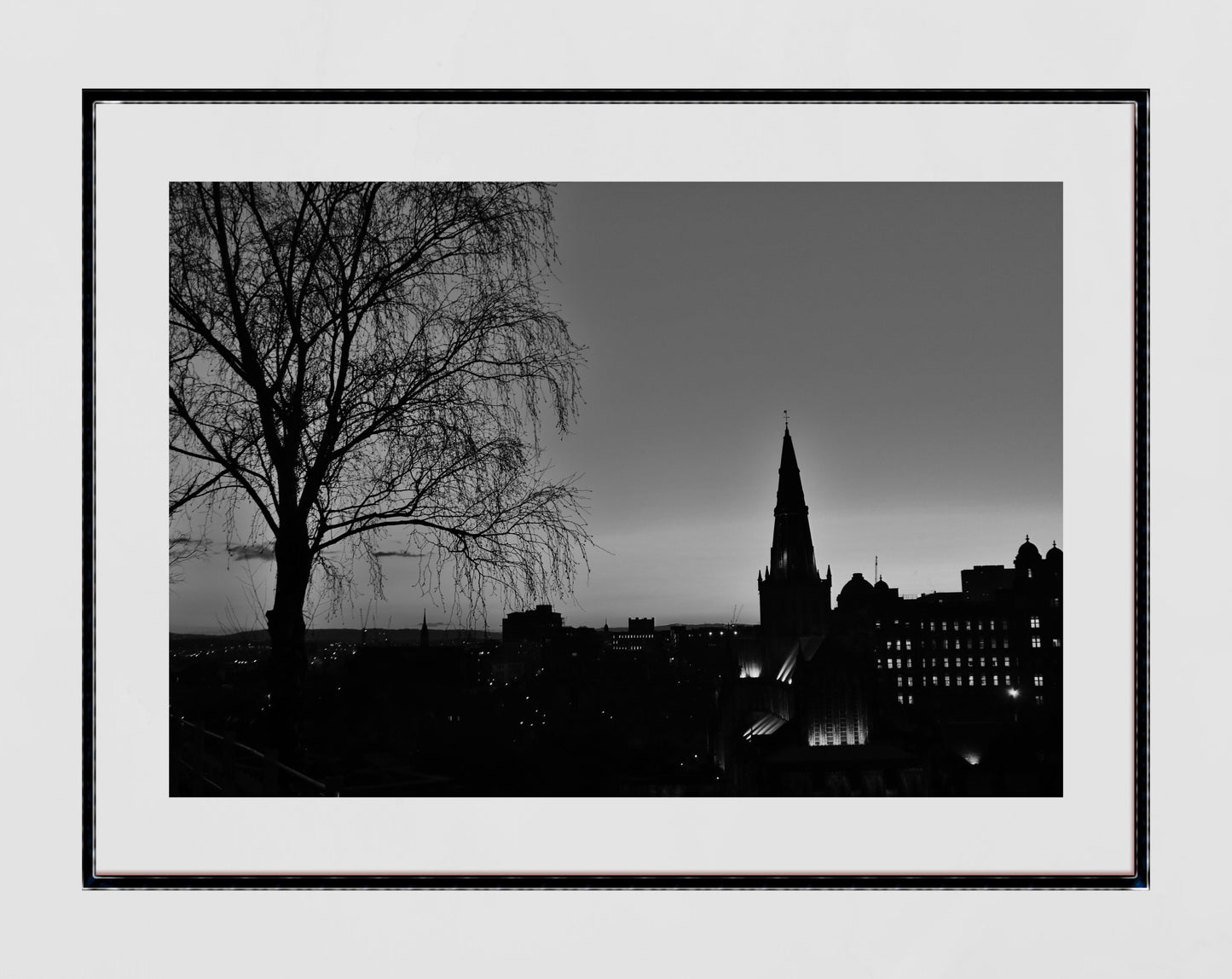 Glasgow Cathedral Black And White Photography Poster