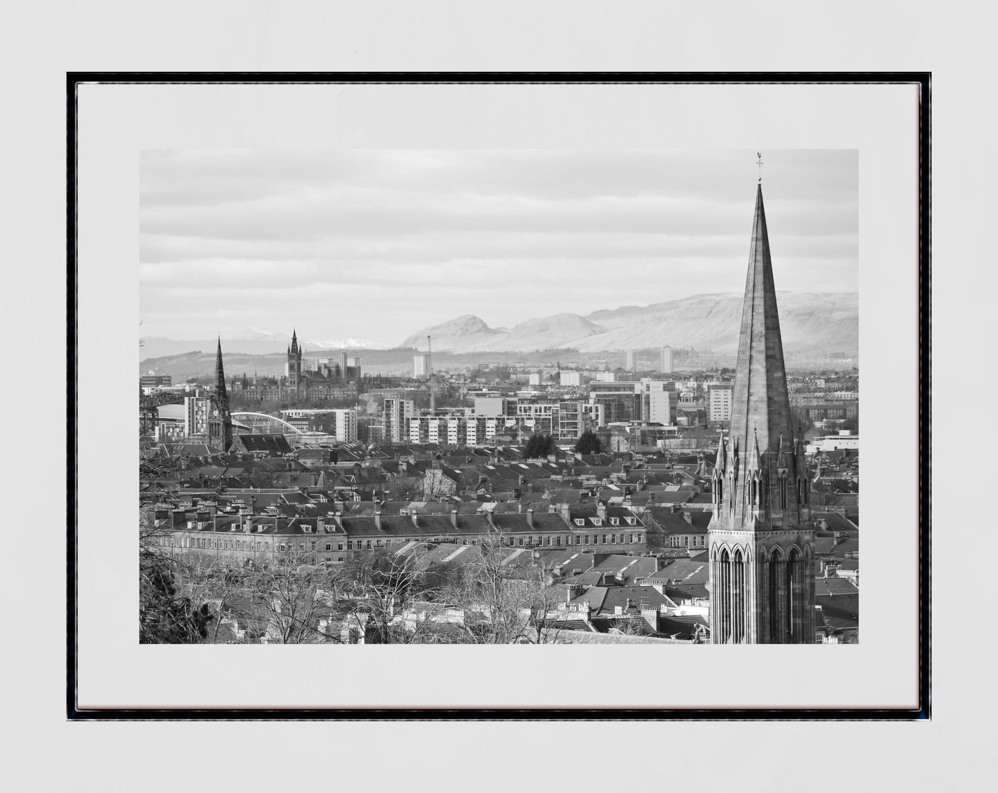 Glasgow Queen's Park Black And White Photography Print