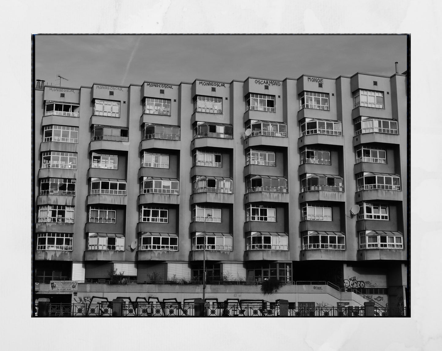 Vienna Brutalist Street Black And White Photography Print