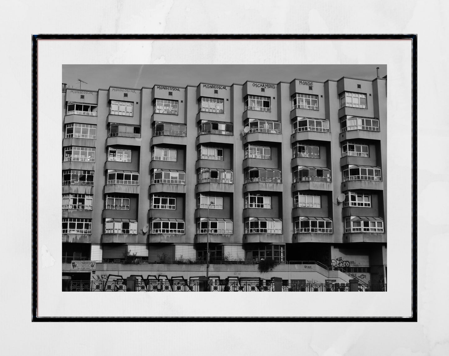 Vienna Brutalist Street Black And White Photography Print