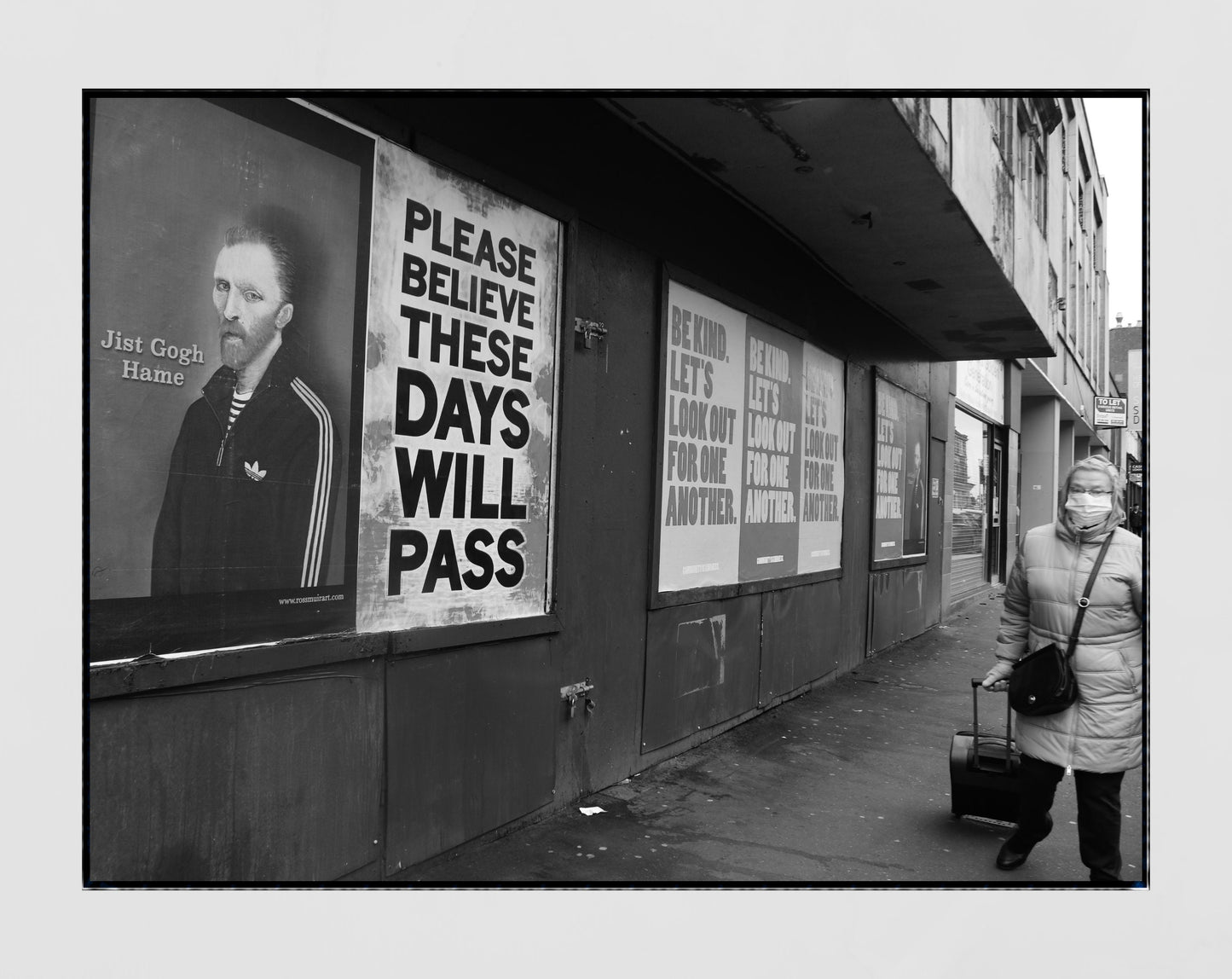 Glasgow COVID Coronavirus Black And White Photography Print