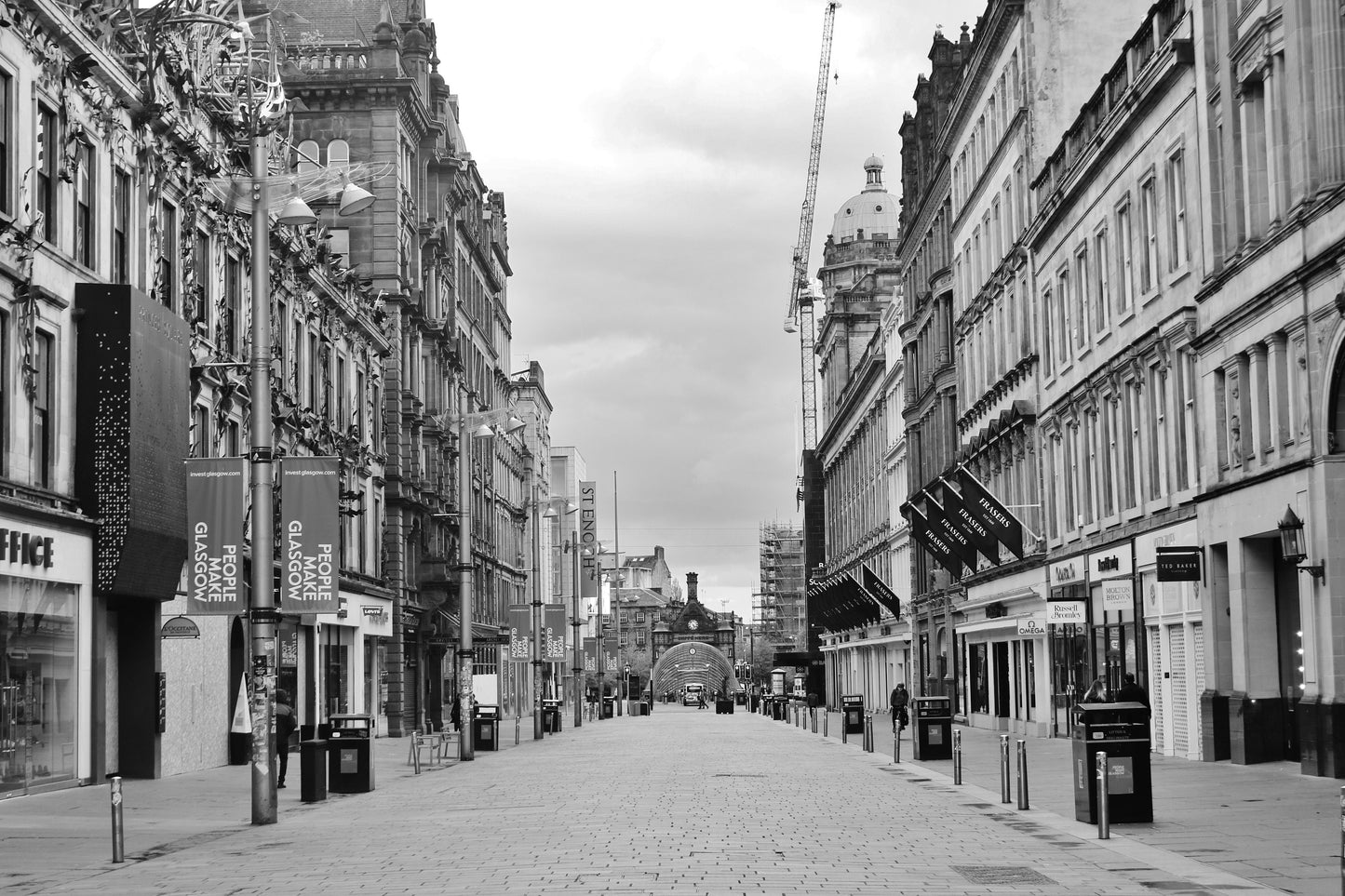 Glasgow Buchanan Street Black And White Photography Print