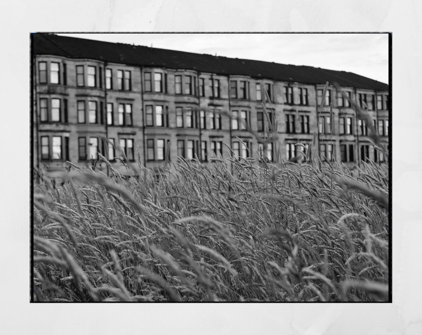 Glasgow Tenements Ibrox Black And White Photography Print