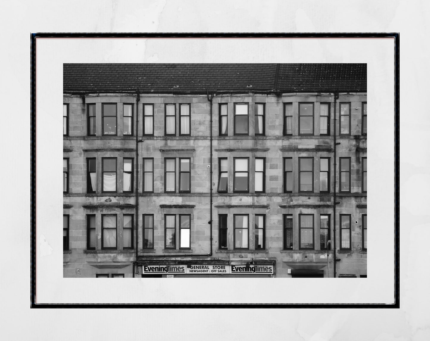 Glasgow Tenements Ibrox Black And White Photography Wall Art