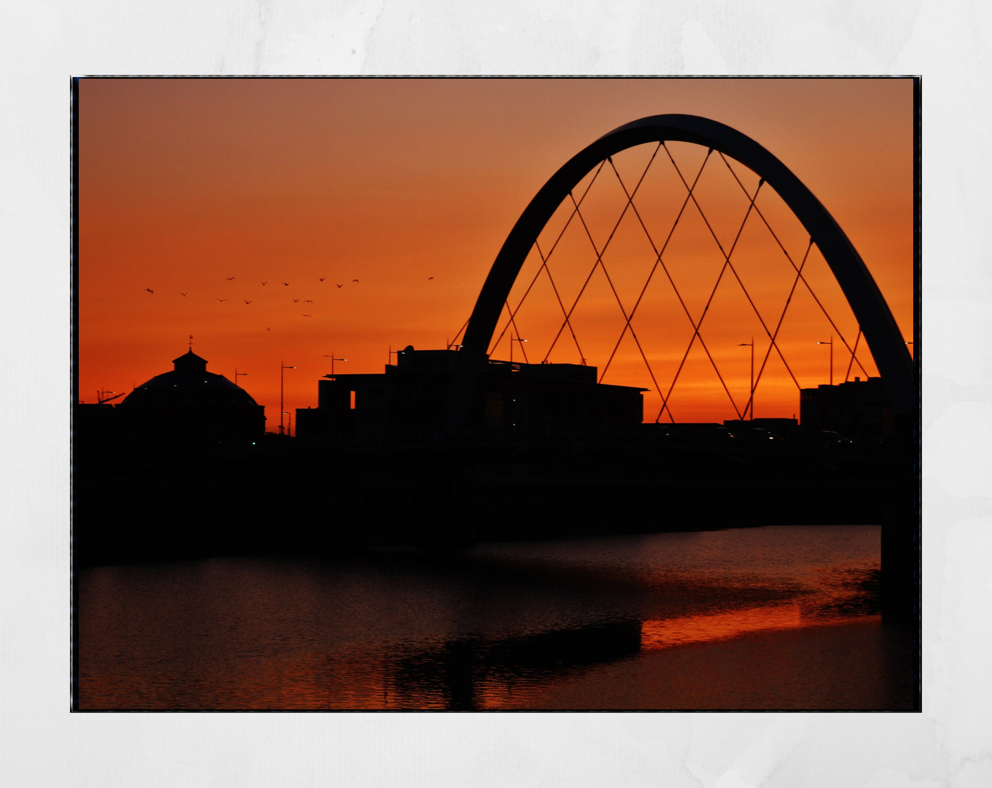 Glasgow Photography River Clyde Squinty Bridge Sunset Print