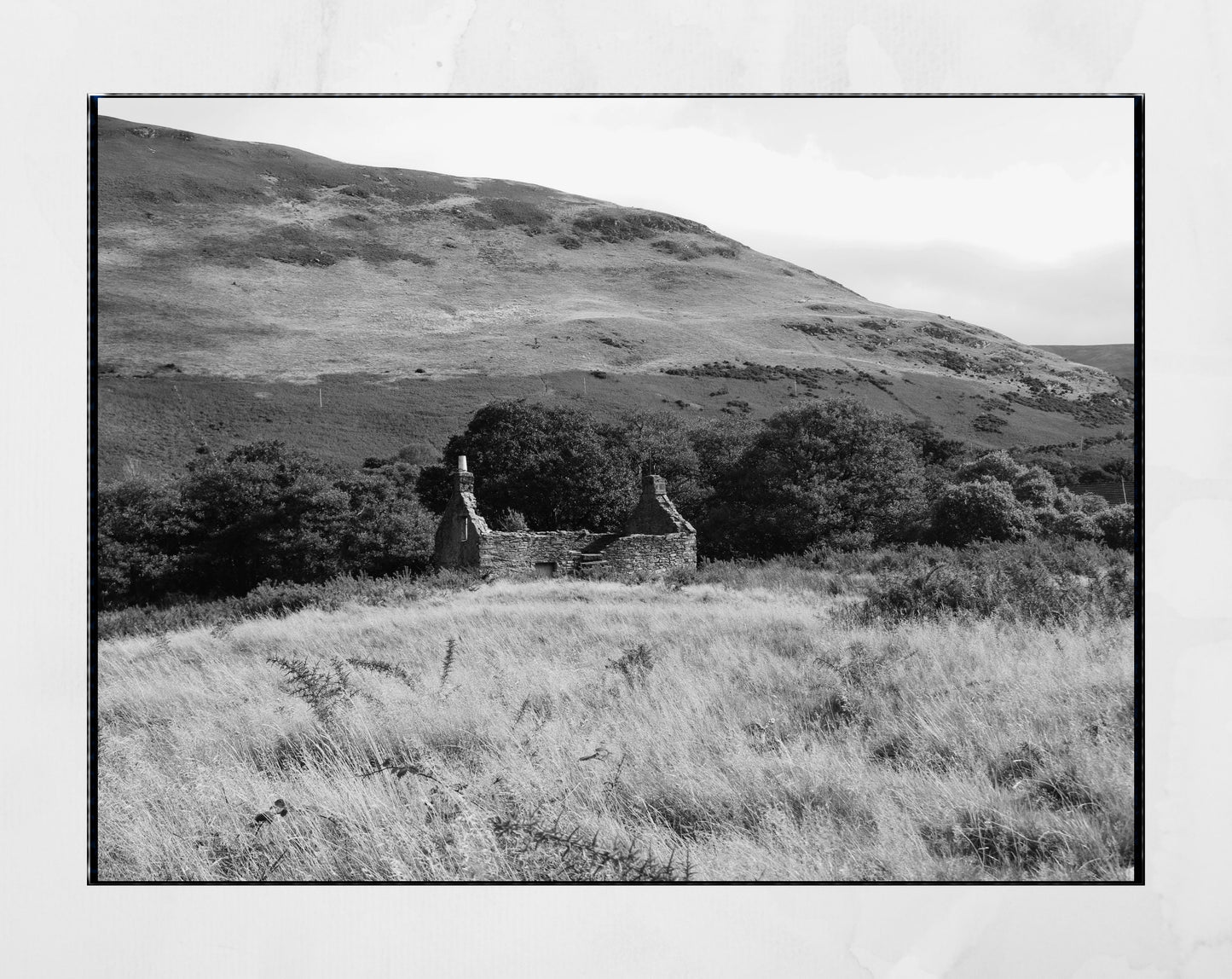 Isle of Arran Bothy Scotland Landscape Black And White Photography Poster