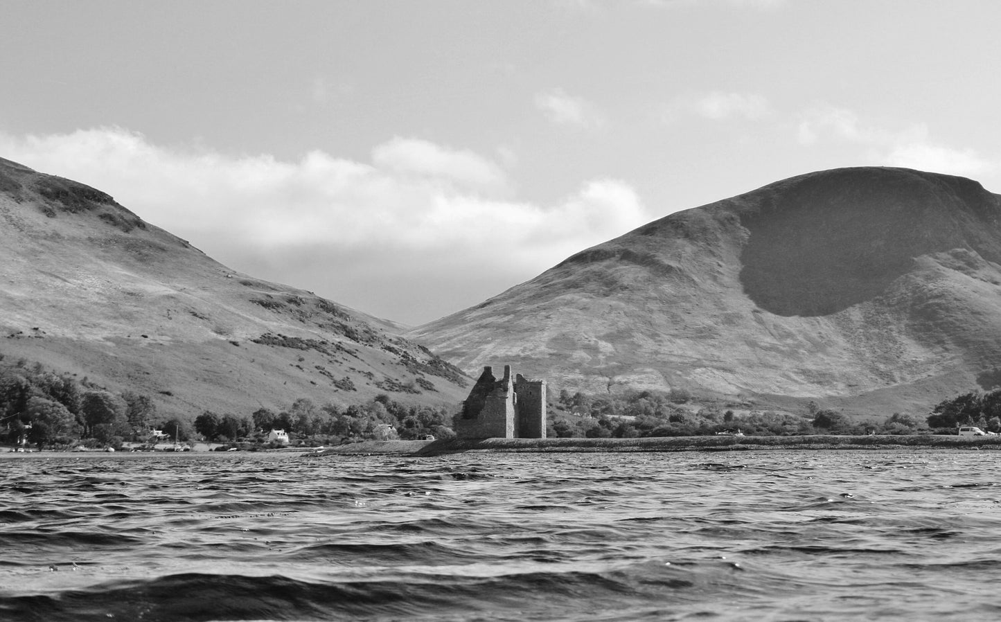 Isle of Arran Lochranza Castle Scotland Landscape Black And White Photography Print