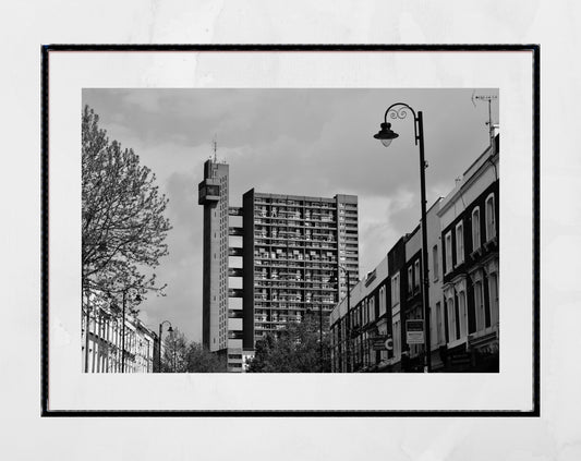 Trellick Tower Poster Brutalist Wall Art Notting Hill Print London Black And White Photography