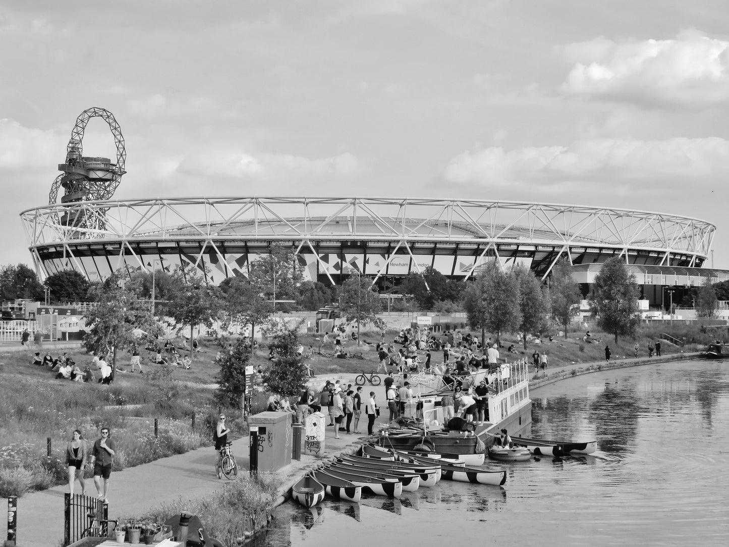 Hackey Wick London Olympic Stadium Black And White Photography Print