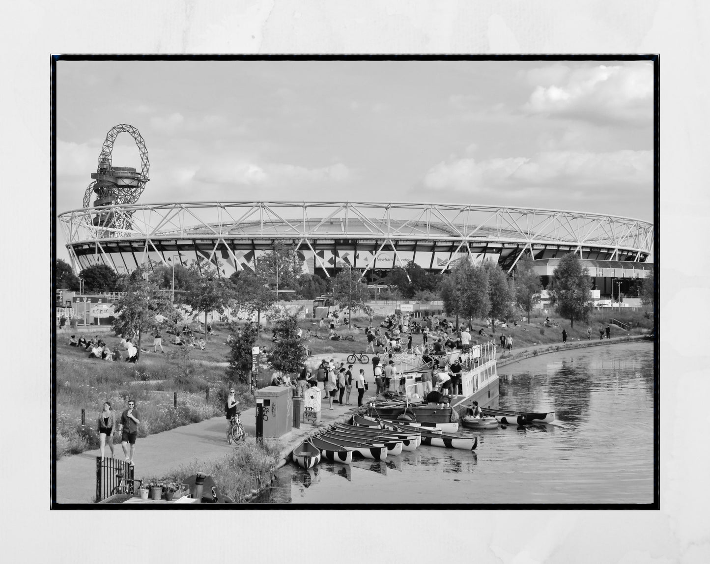 Hackey Wick London Olympic Stadium Black And White Photography Print