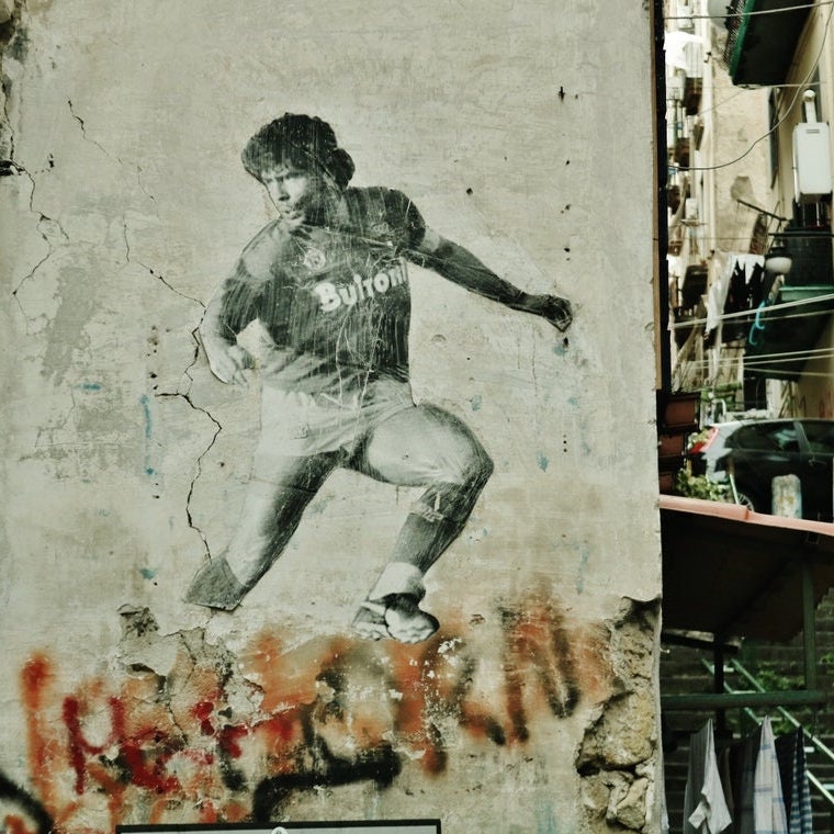 Diego Maradona Napoli Soccer Print