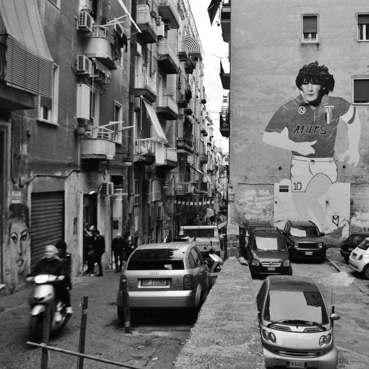 Maradona Napoli Print Naples Italy Black And White Photography