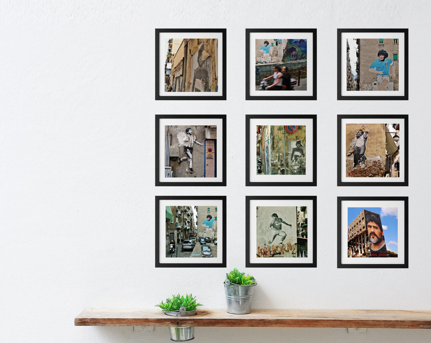 Maradona Naples Nine Gallery Wall Prints