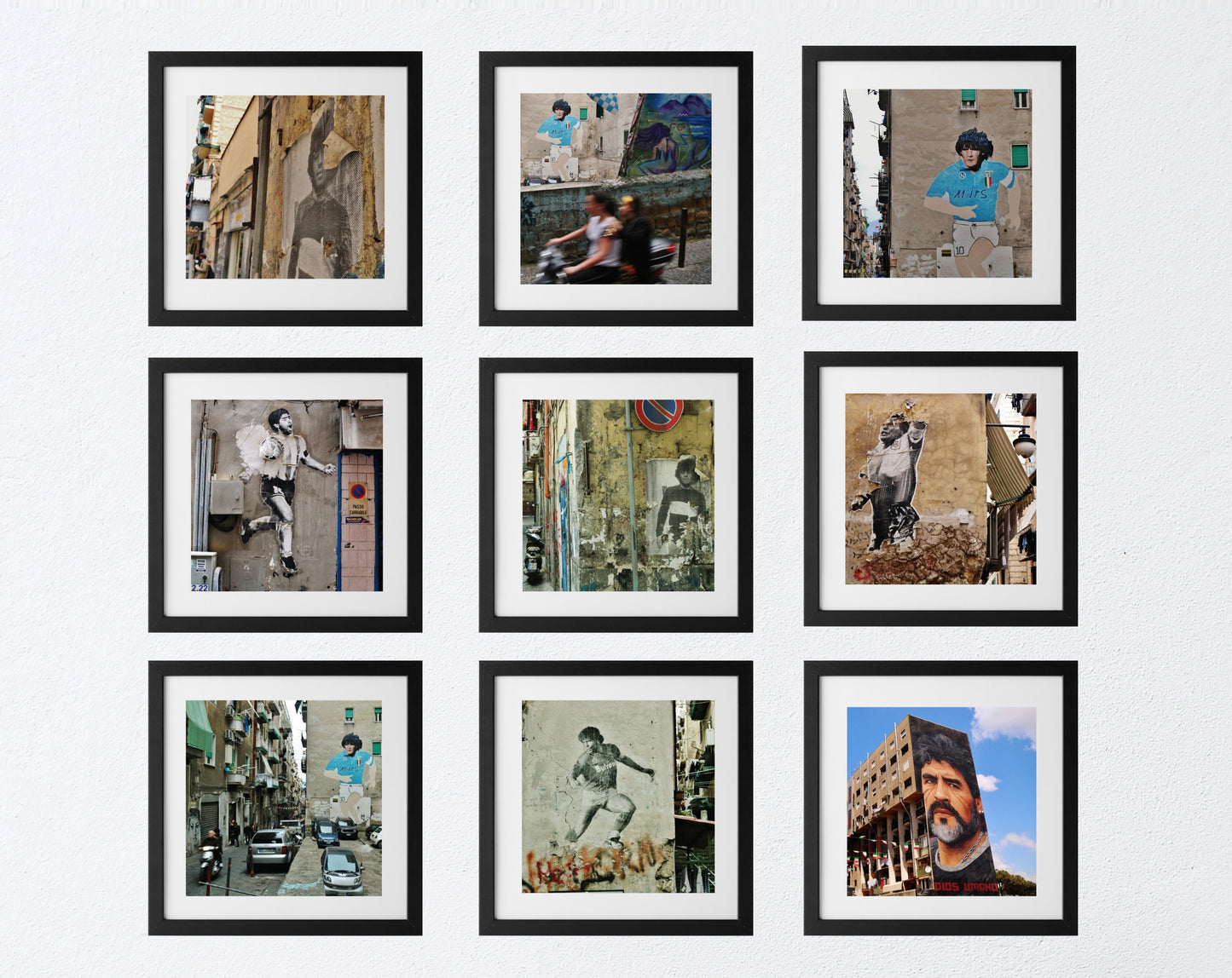 Maradona Naples Nine Gallery Wall Prints