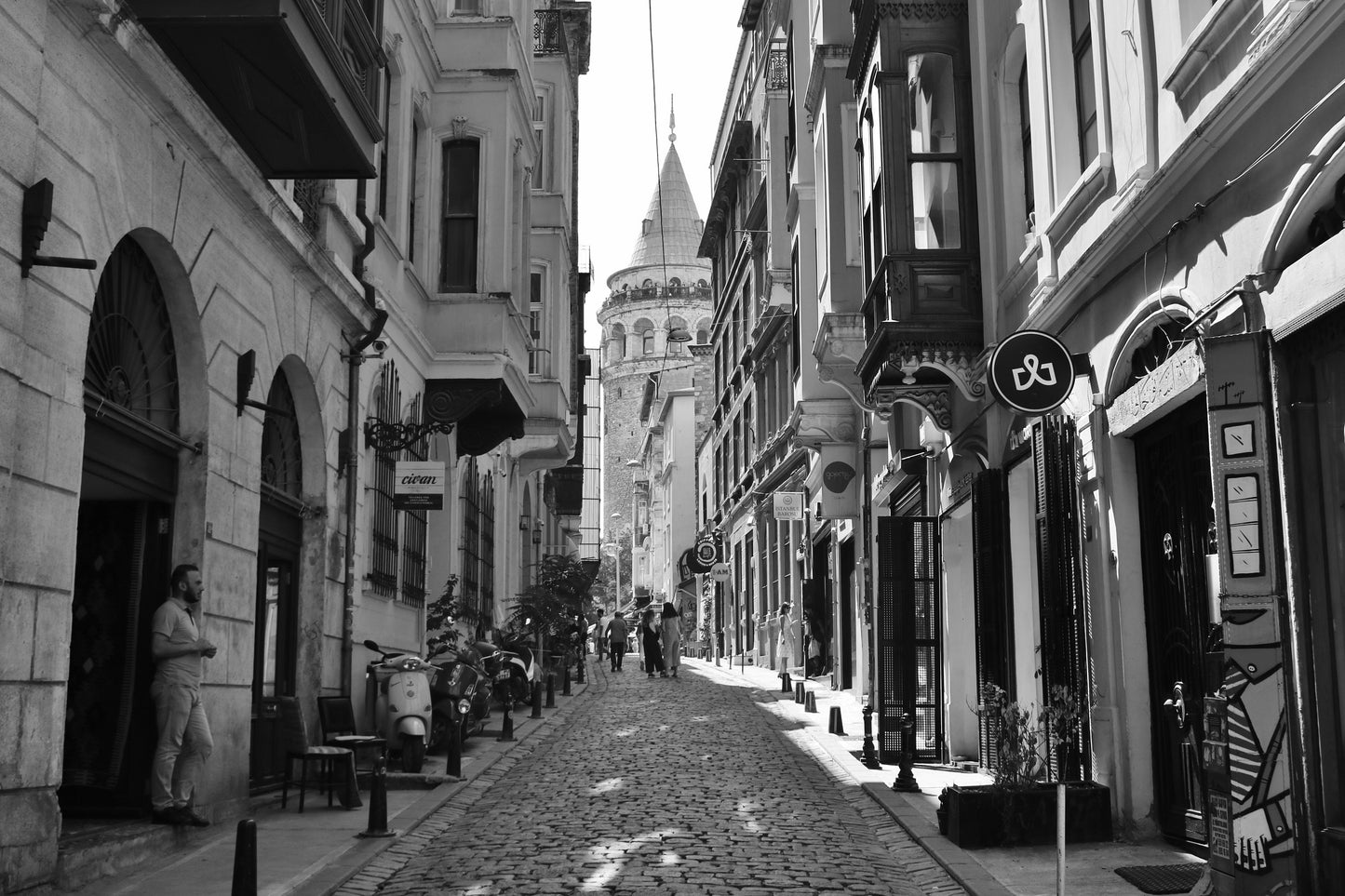 Istanbul Wall Art Galata Tower Black And White Photography Print