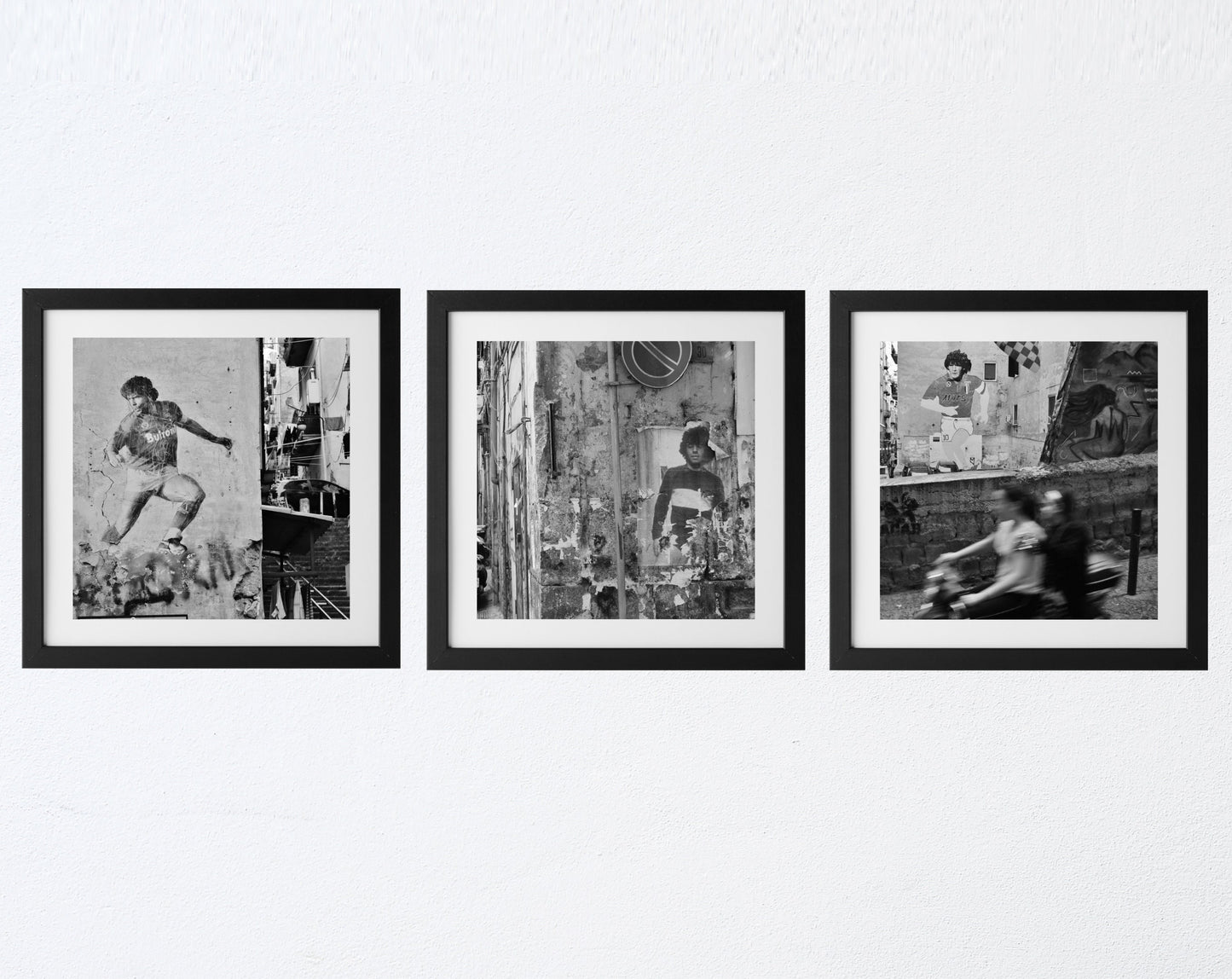 Maradona Black And White Naples Three Gallery Wall Prints