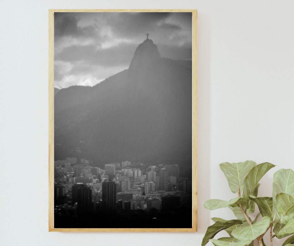 Rio De Janeiro Print Christ The Redeemer Brazil Black And White Photography