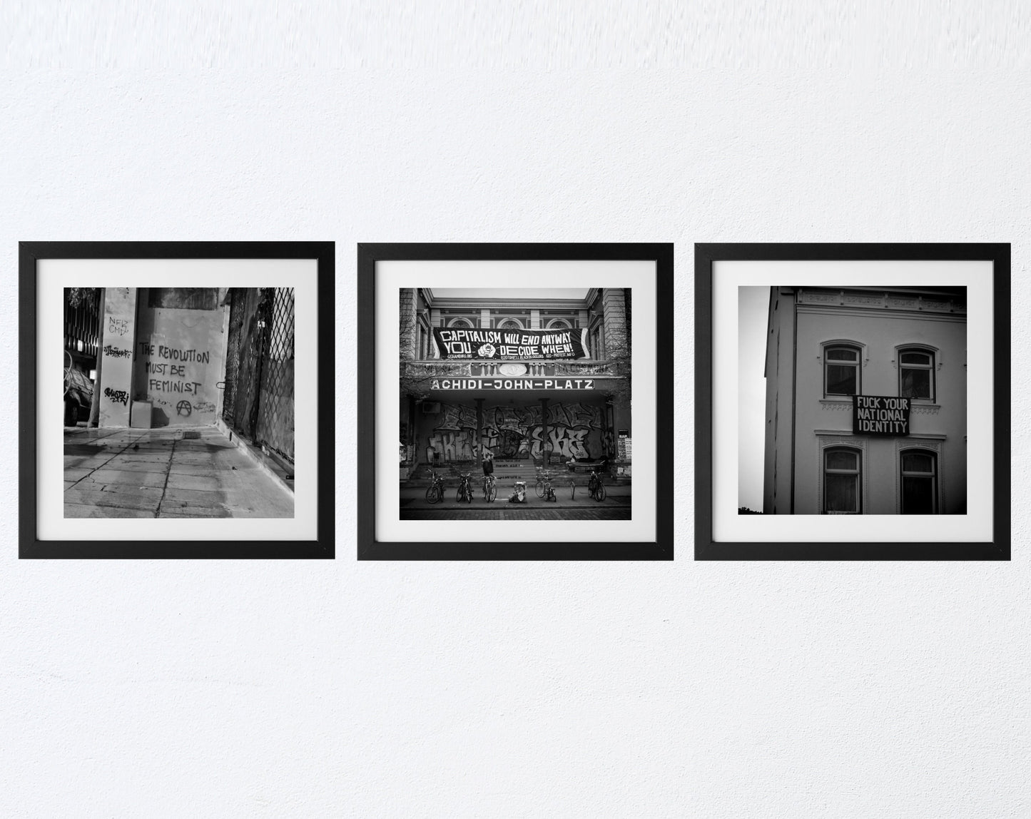 Anarchist Socialist Feminist Black And White Gallery Wall Set Of Three