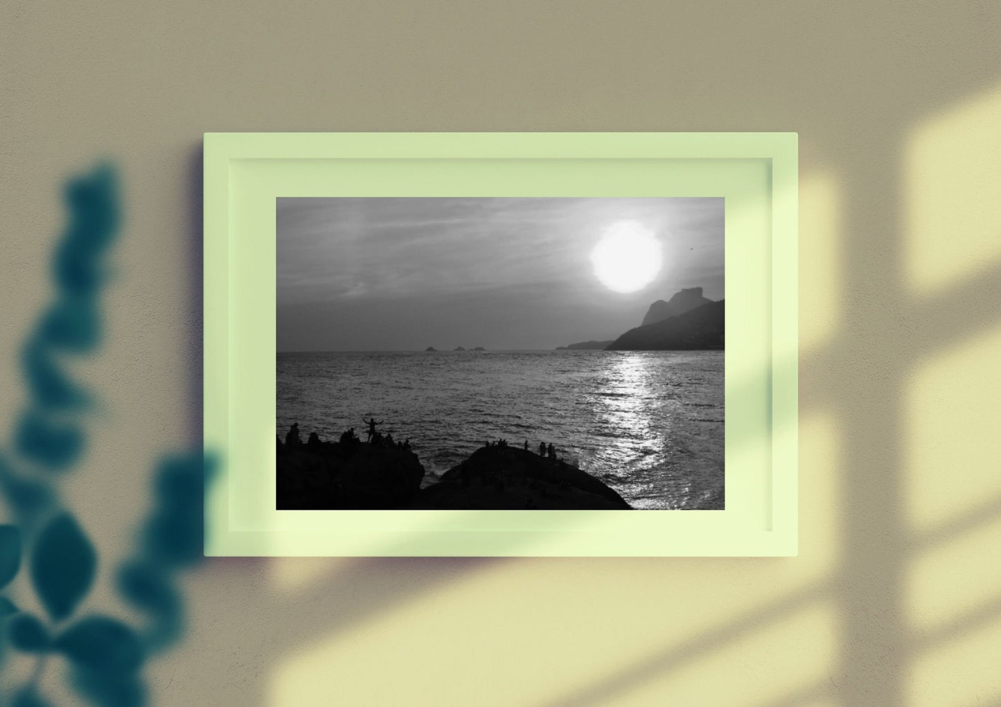 Rio de Janeiro Arpoador Sunset Black And White Photography Print