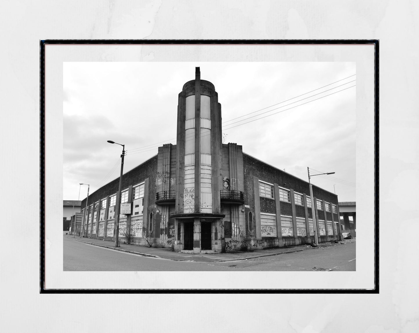 Art Deco Derelict Urban Black And White Photography Print