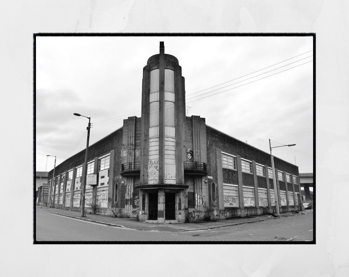 Art Deco Derelict Urban Black And White Photography Print