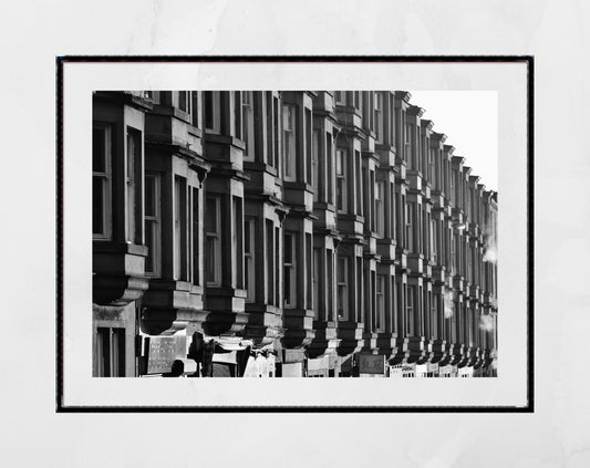 Glasgow Tenements Black And White Photography Print Duke Street Dennistoun Wall Art