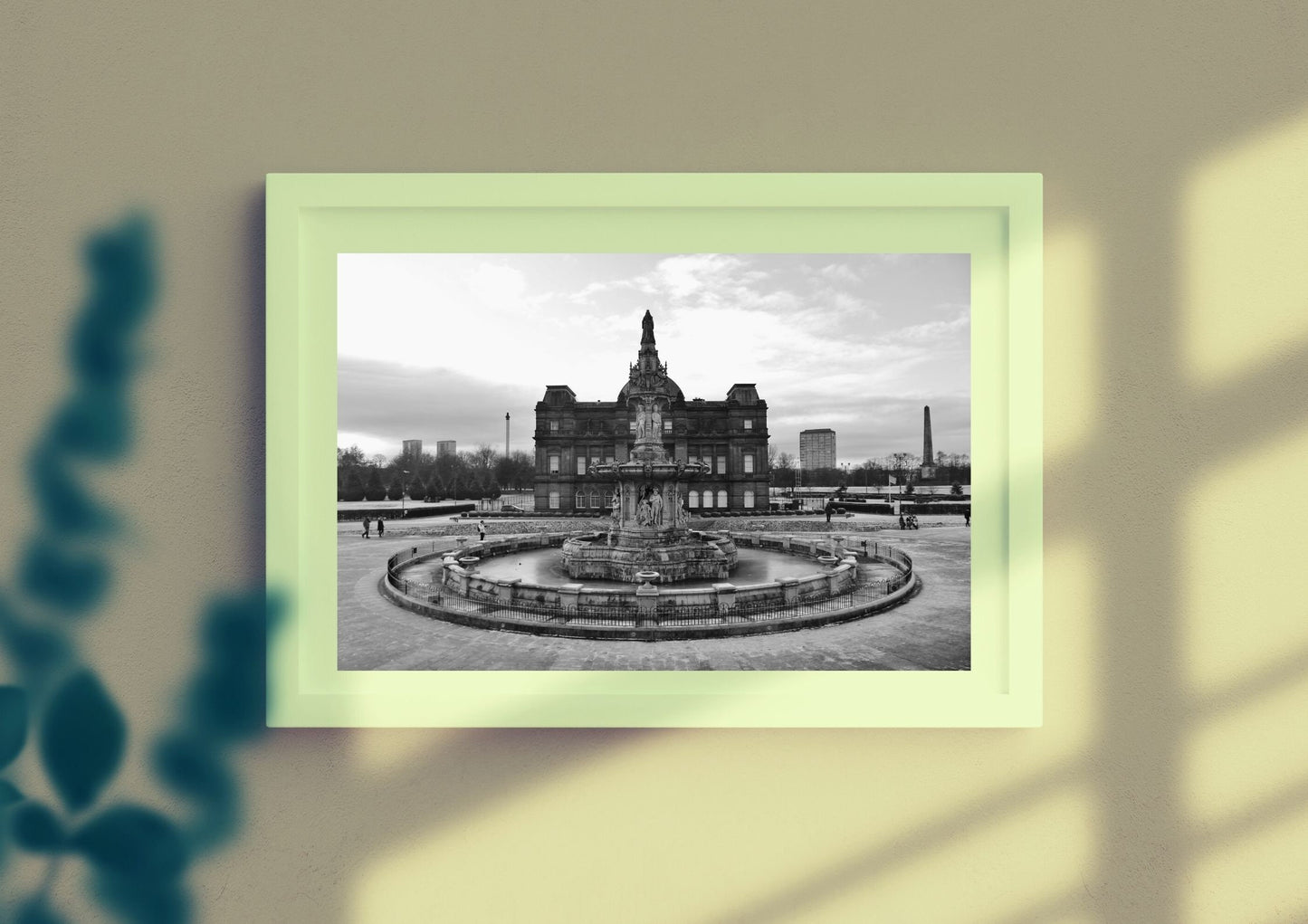 Glasgow Doulton Fountain People's Palace Black And White Photography Print