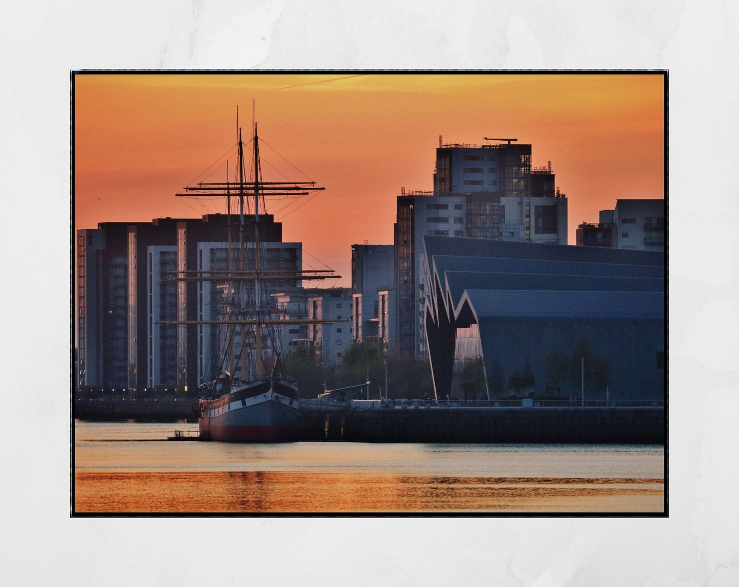 Glasgow Photography Print River Clyde Tall Ship Riverside Museum Wall Art