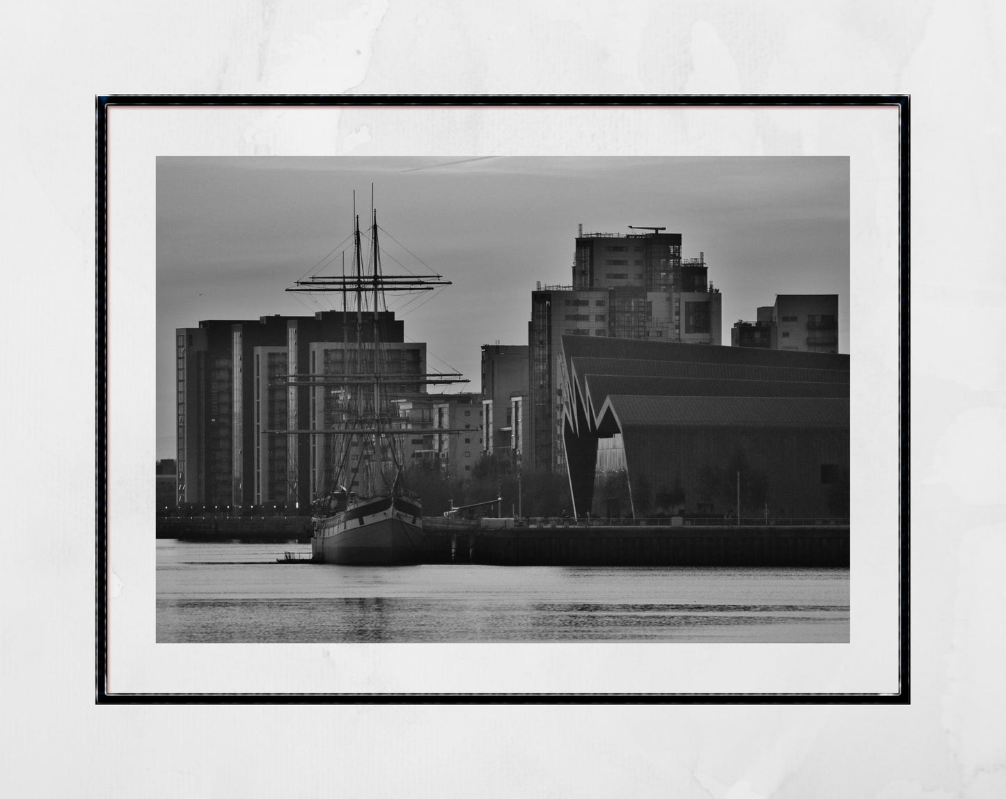 Glasgow Black And White Photography Print River Clyde Wall Art