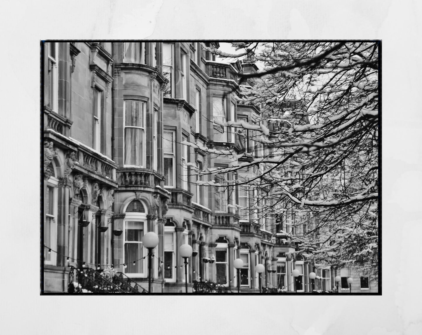 Queen's Drive Glasgow Tenements Black And White Photography Wall Art