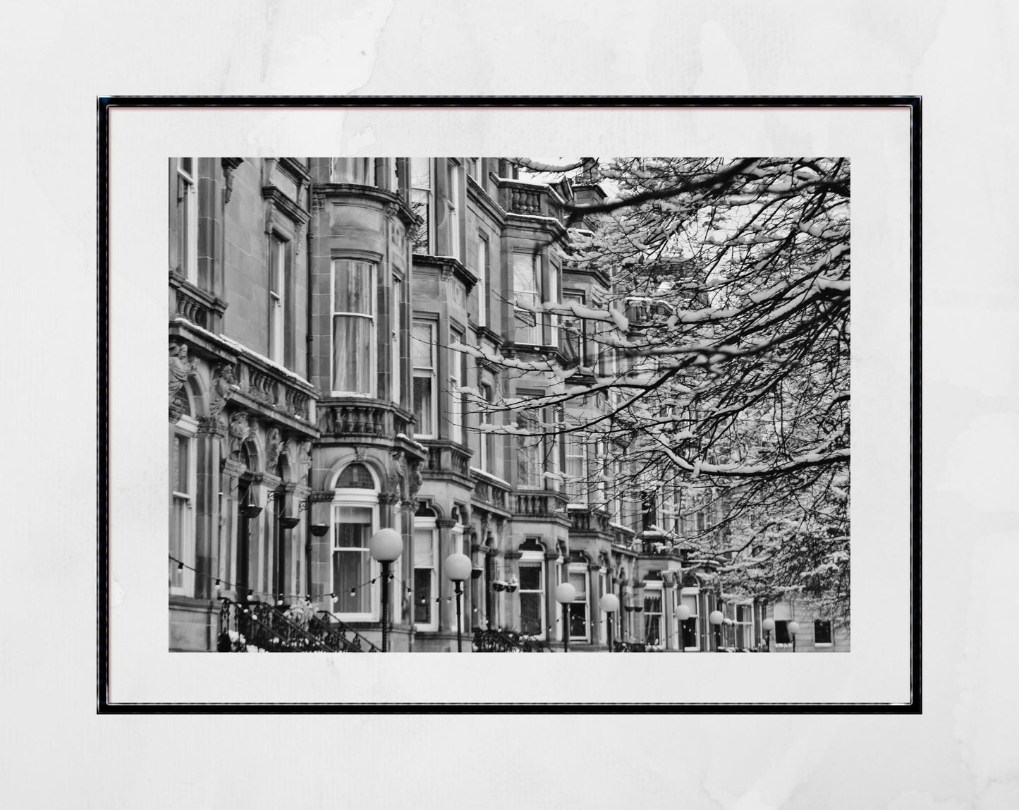 Queen's Drive Glasgow Tenements Black And White Photography Wall Art