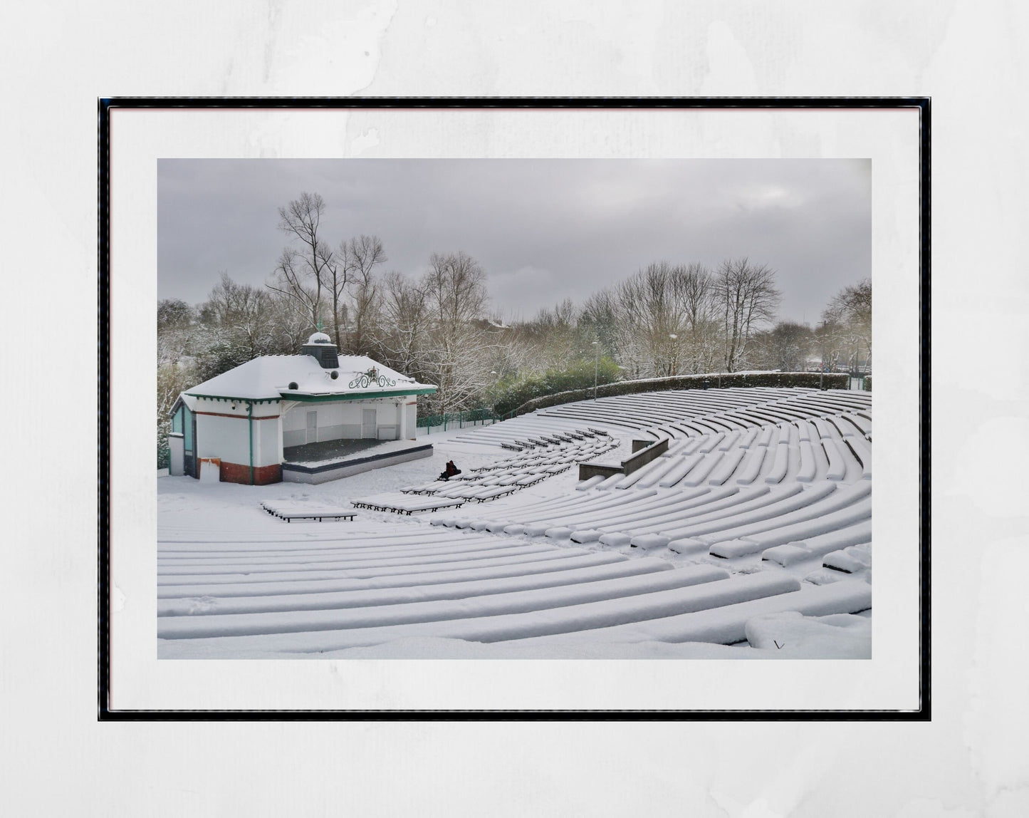 Glasgow Kelvingrove Park Bandstand Snow Photography Print