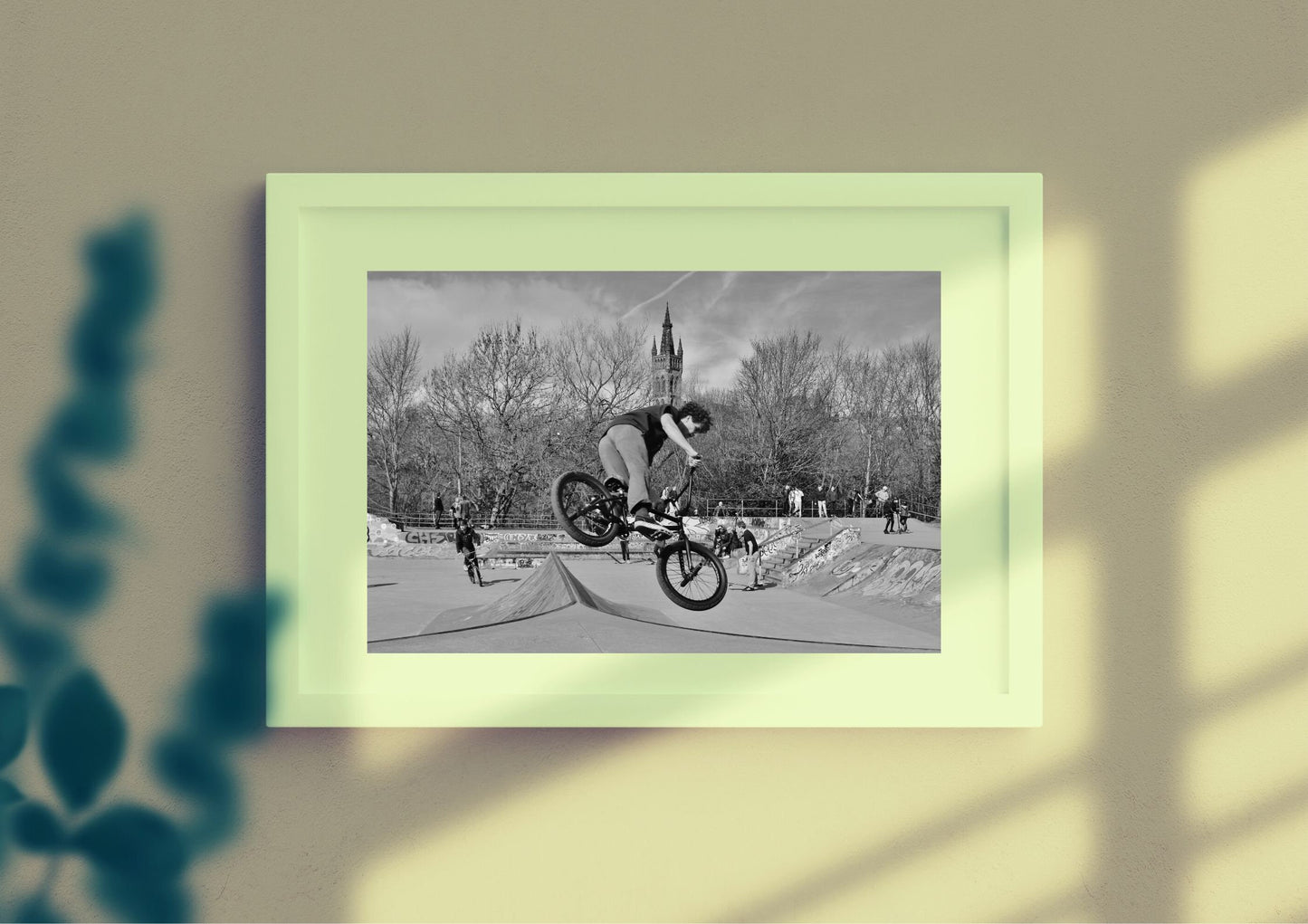 BMX Poster Glasgow Kelvingrove Skate Park Black And White Photography