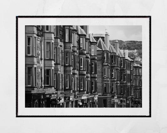 Morningside Edinburgh Tenements Black And White Photography Print