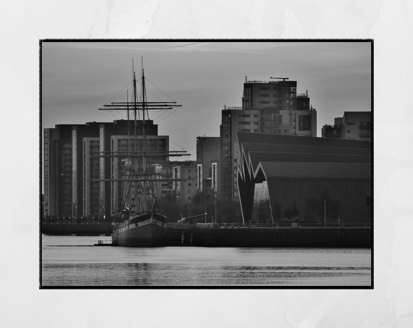 Glasgow Black And White Photography Print River Clyde Wall Art