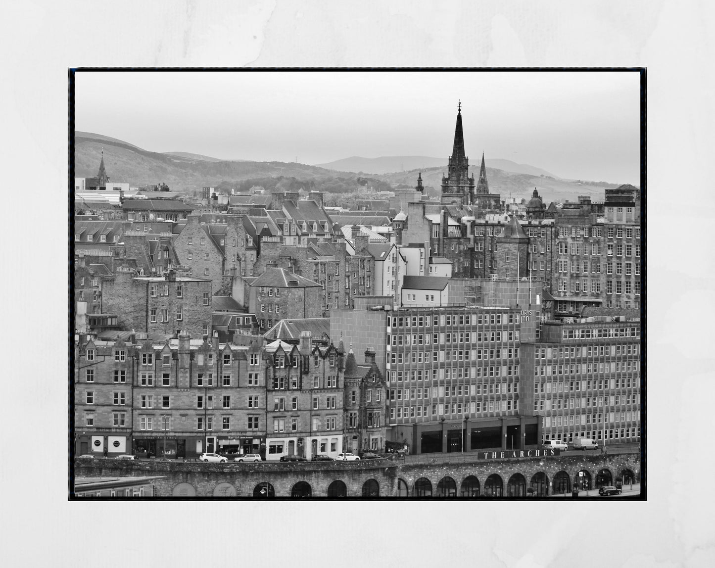 Edinburgh Old Town Black And White Photography Print