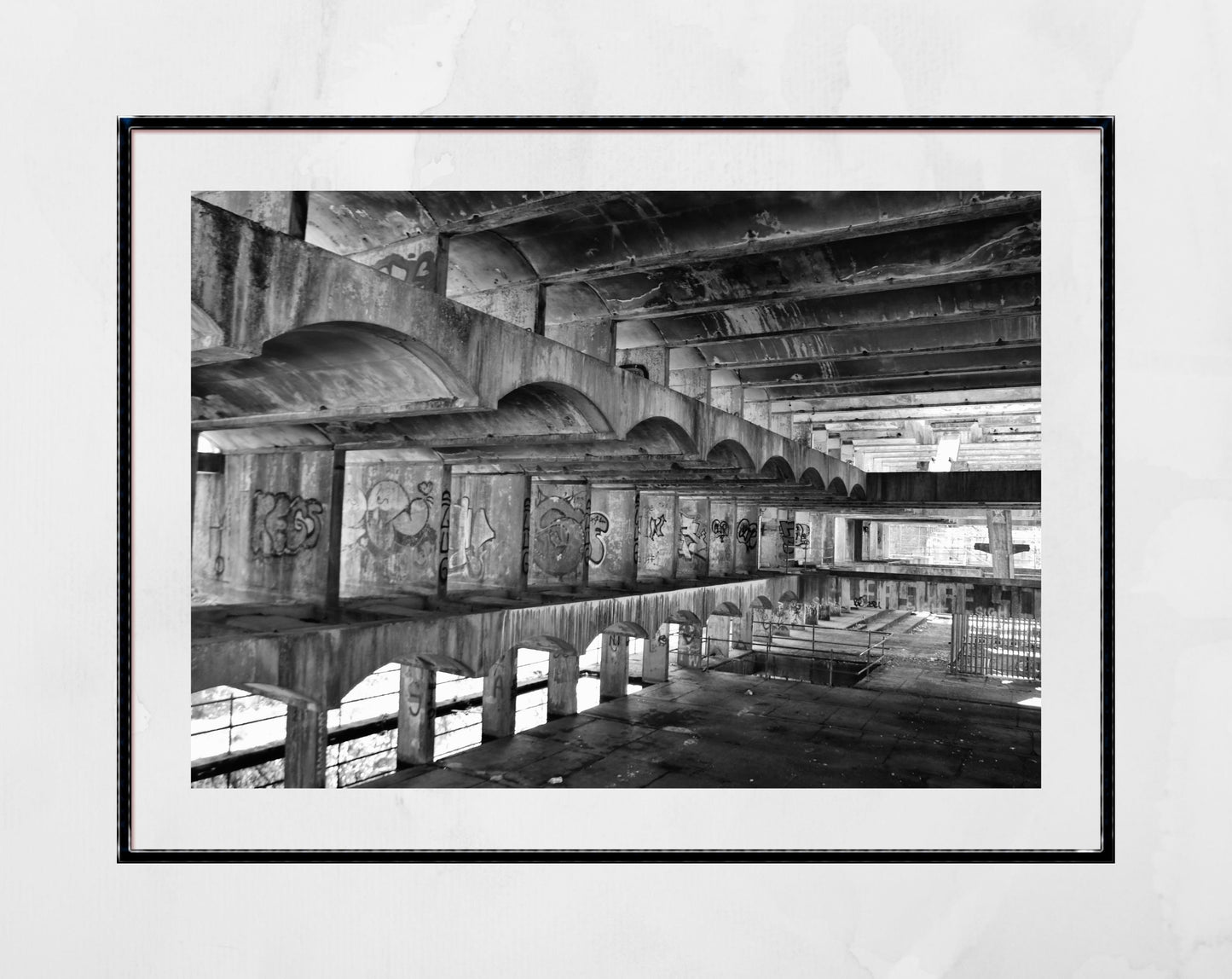 Brutalist Wall Art Abandoned St Peter's Seminary Black And White Photography Print