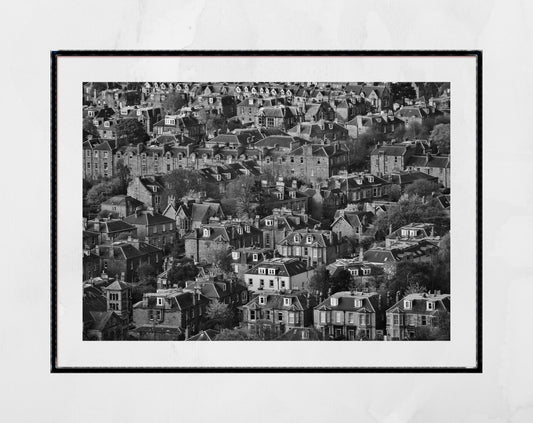 Edinburgh Buildings Black And White Photography Print