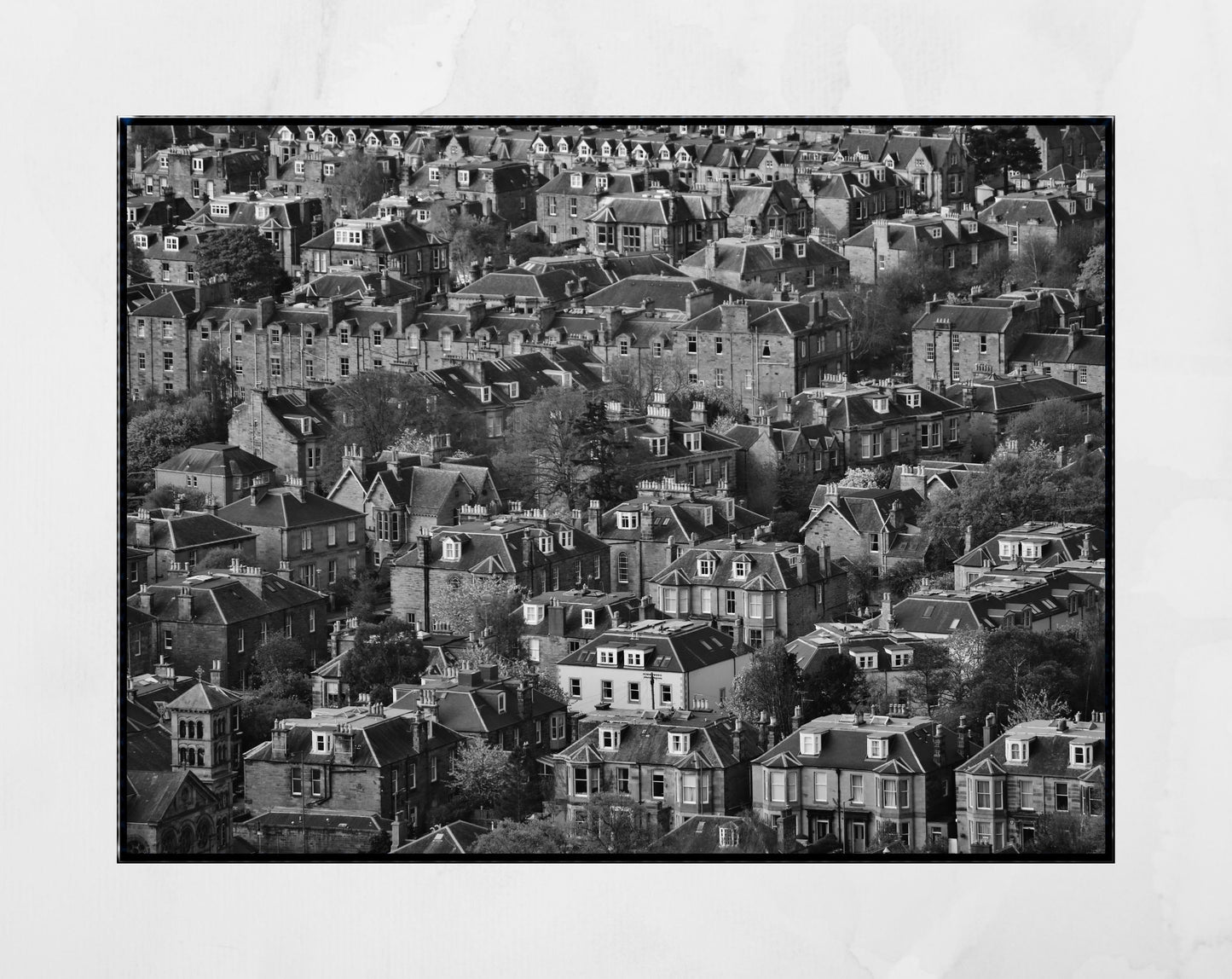 Edinburgh Buildings Black And White Photography Print