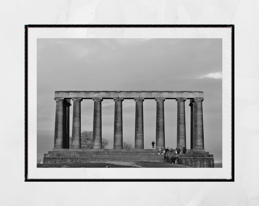 Calton Hill National Monument Edinburgh Photography Black And White Wall Art