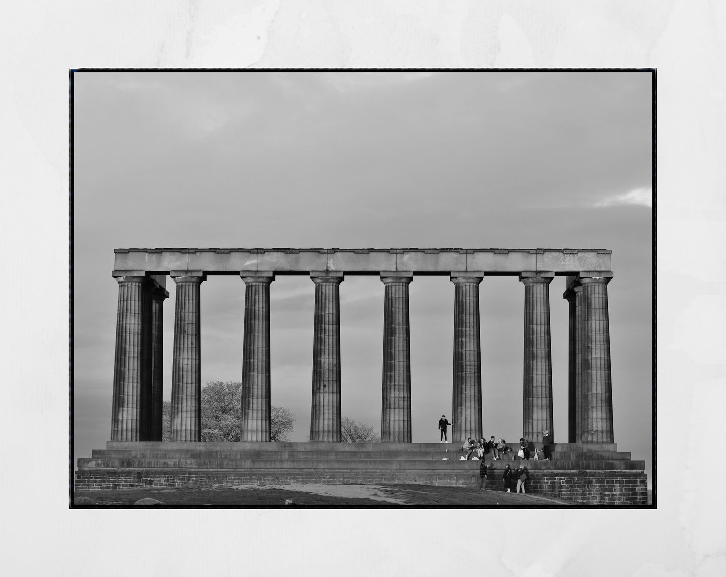 Calton Hill National Monument Edinburgh Photography Black And White Wall Art